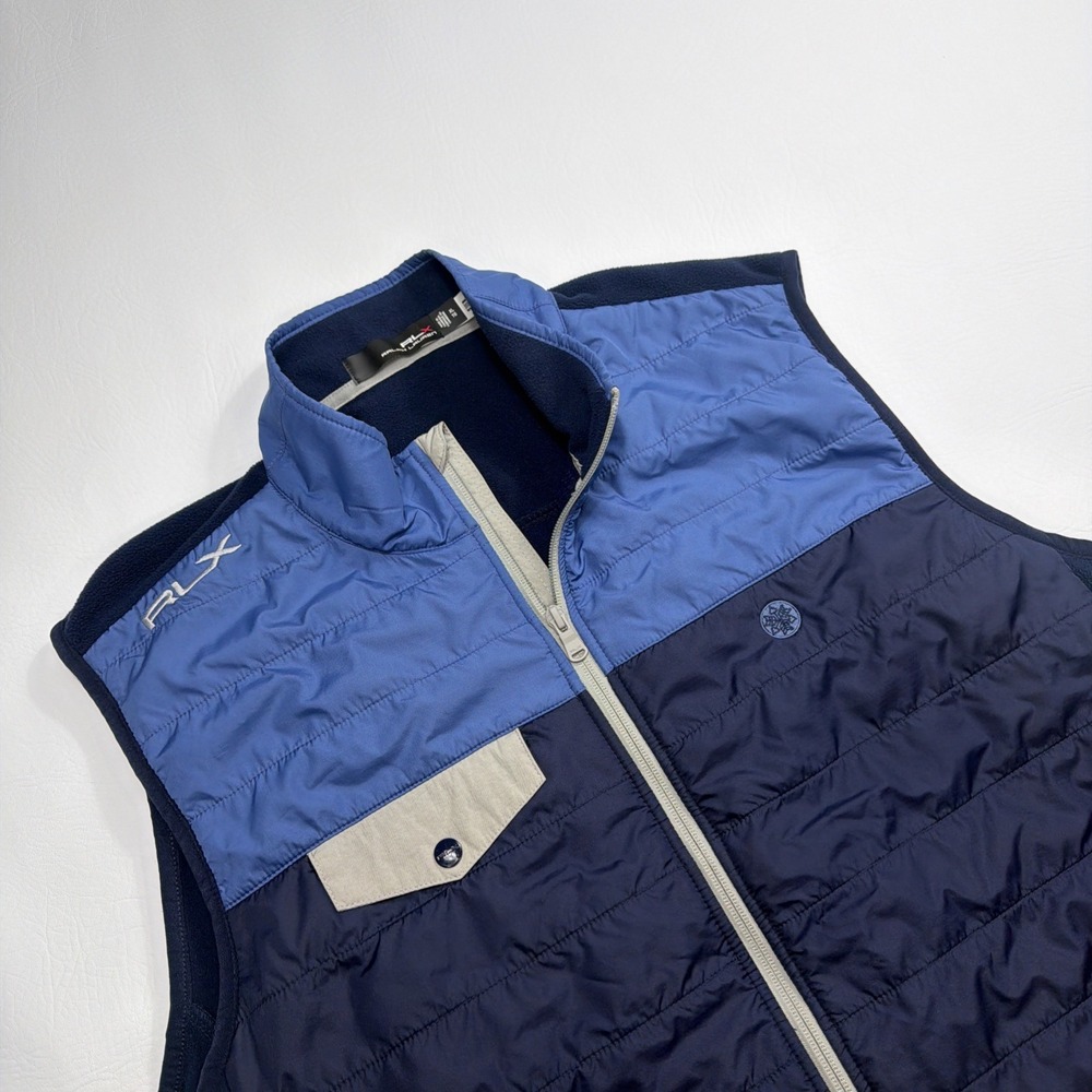 RLX Ralph Lauren Men's XL Hybrid Golf Vest Blue "Country Club Of The Rockies"